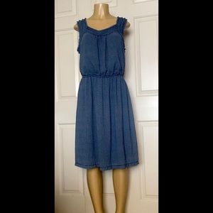 🌵 Max Edition Blue Print Midi Fray Dress